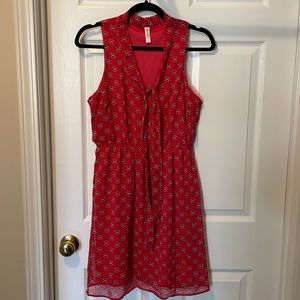 Red printed dress